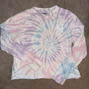 Tie-Dye Long Sleeve Shirt with NY Mets Logo